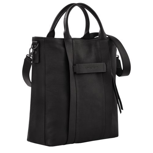 Longchamp 3D L Tote Leather Håndveske Herre Svarte | NOLI7455