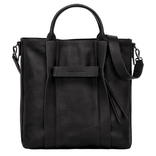 Longchamp 3D L Tote Leather Håndveske Herre Svarte | NOLI7455