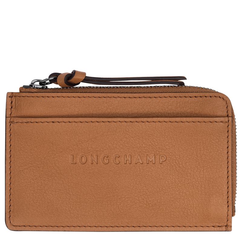 Longchamp 3D Leather Kortholder Dame Natural | NOEB8526