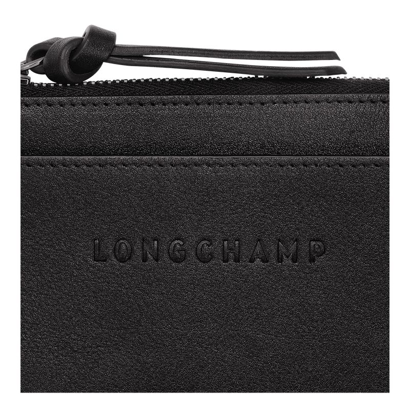 Longchamp 3D Leather Kortholder Dame Svarte | NORV8525