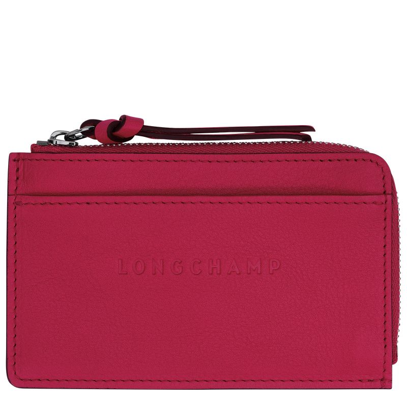 Longchamp 3D Leather Kortholder Herre Magenta | NOQM7384