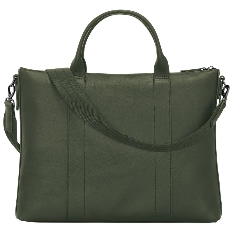 Longchamp 3D Leather Stresskoffert Dame Khaki | NODF8672