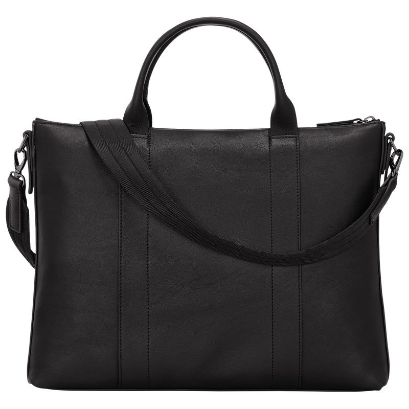 Longchamp 3D Leather Stresskoffert Dame Svarte | NOFD8671