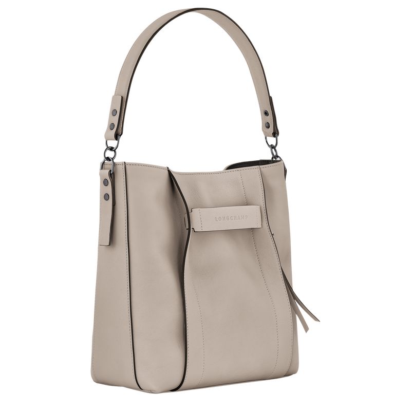 Longchamp 3D M Hobo Leather Skulderveske Dame Clay | NOJP8857