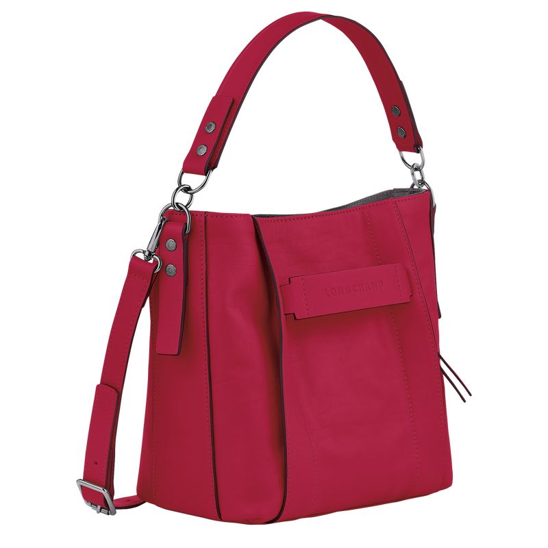 Longchamp 3D S Leather Crossbody Veske Dame Magenta | NOVR8974