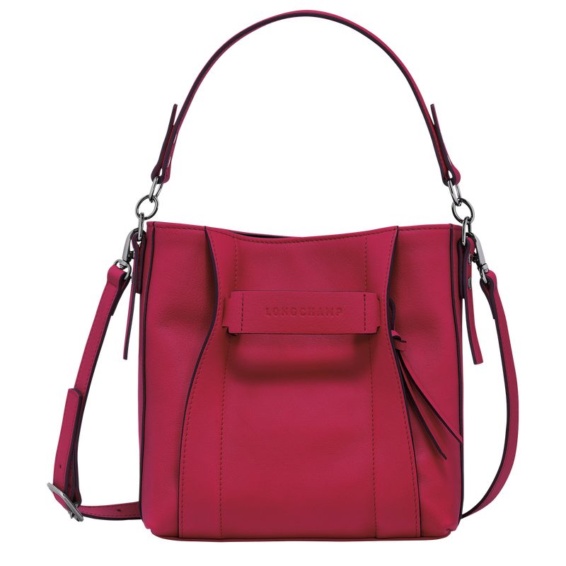 Longchamp 3D S Leather Crossbody Veske Dame Magenta | NOVR8974