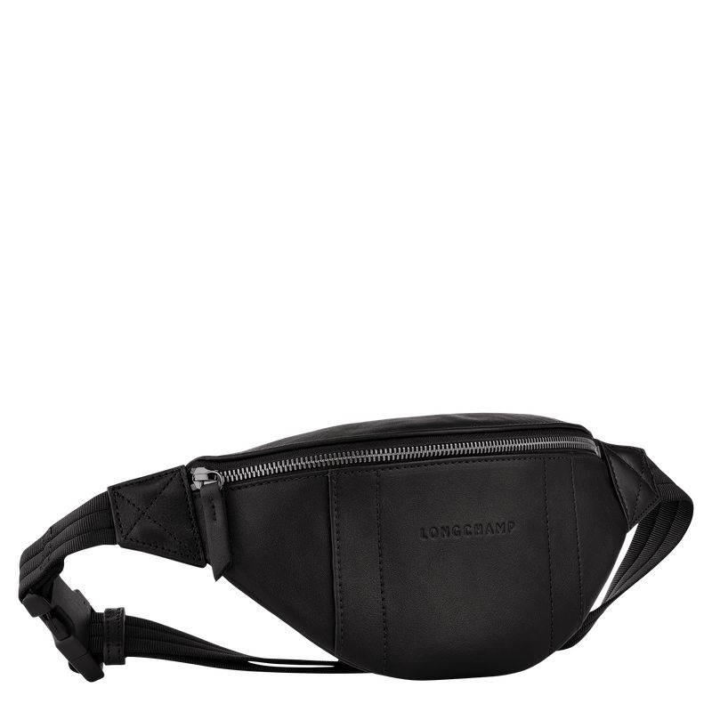 Longchamp 3D S Leather Midjeveske Herre Svarte | NOXY7520