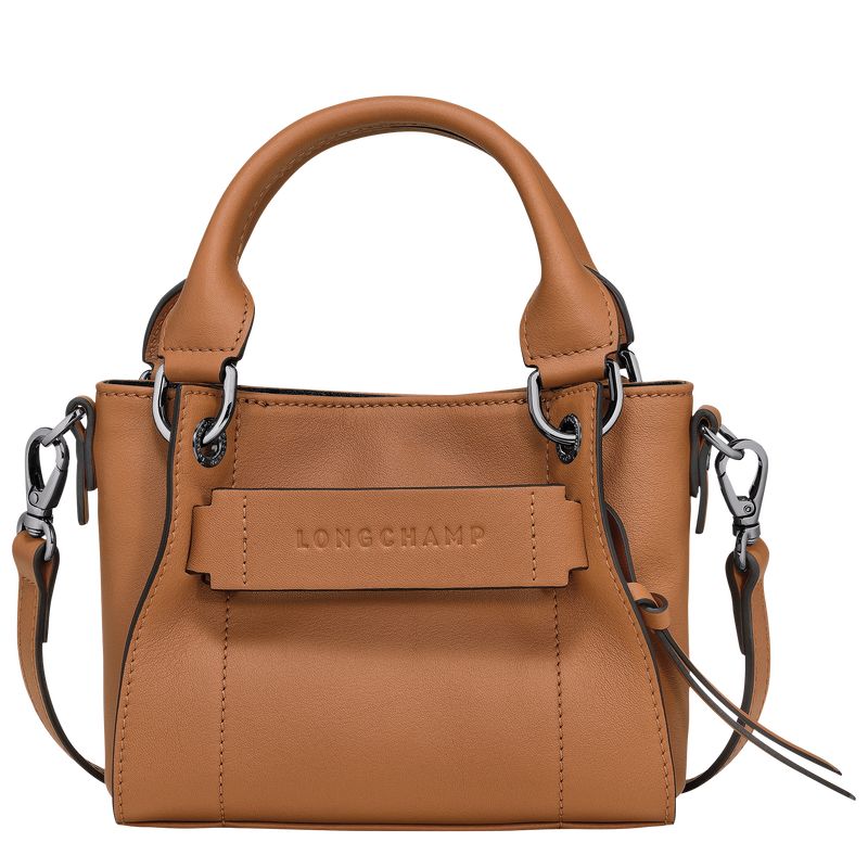 Longchamp 3D XS Handbag Leather Mini Vesker Dame Natural | NOCT9339