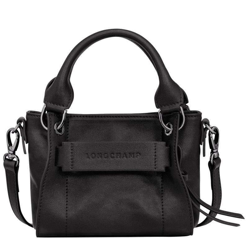 Longchamp 3D XS Handbag Leather Mini Vesker Dame Svarte | NOVR9338