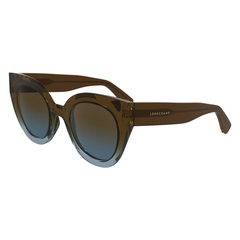 Longchamp Acetate Solbriller Dame Brune Blå | NOPJ7895