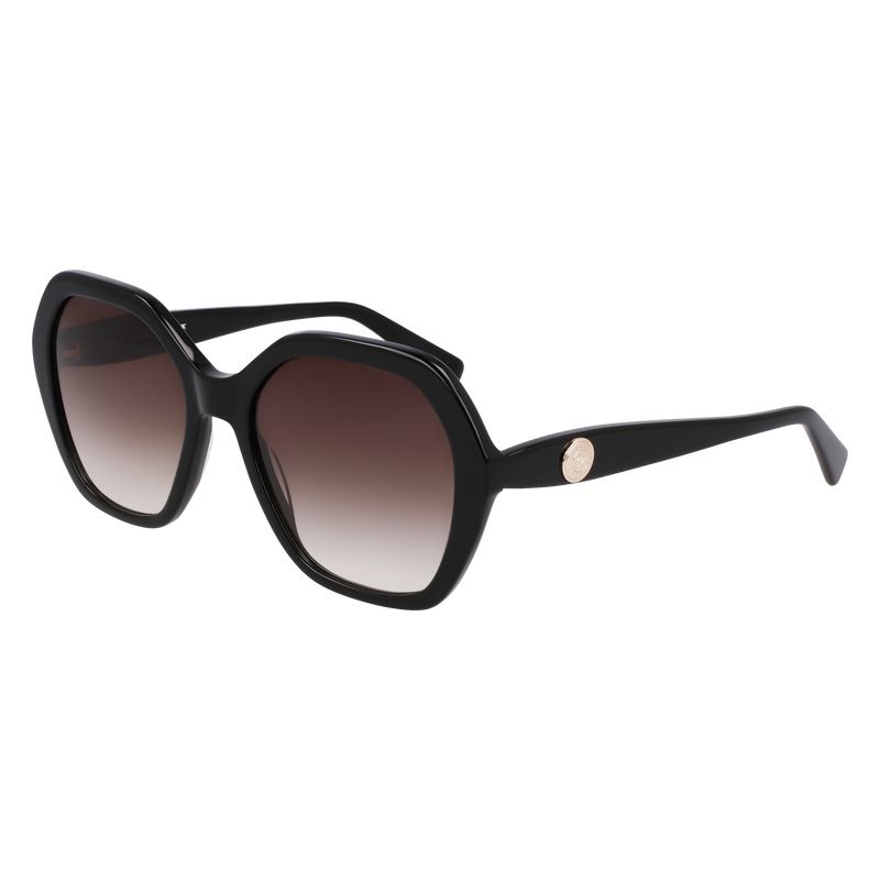 Longchamp Acetate Solbriller Dame Svarte | NONW7932