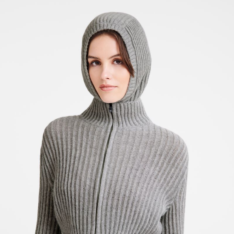 Longchamp Balaclava Knit Hatt Dame Grå | NOZU8197