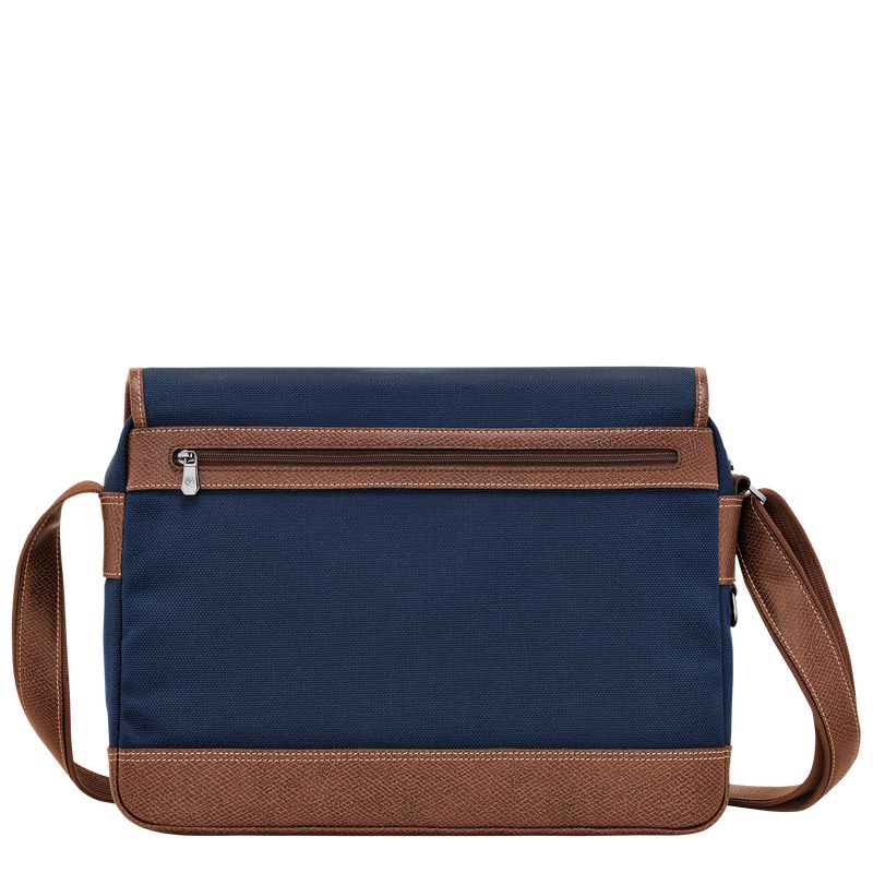 Longchamp Boxford L Recycled canvas Crossbody Veske Herre Blå | NOTC7597