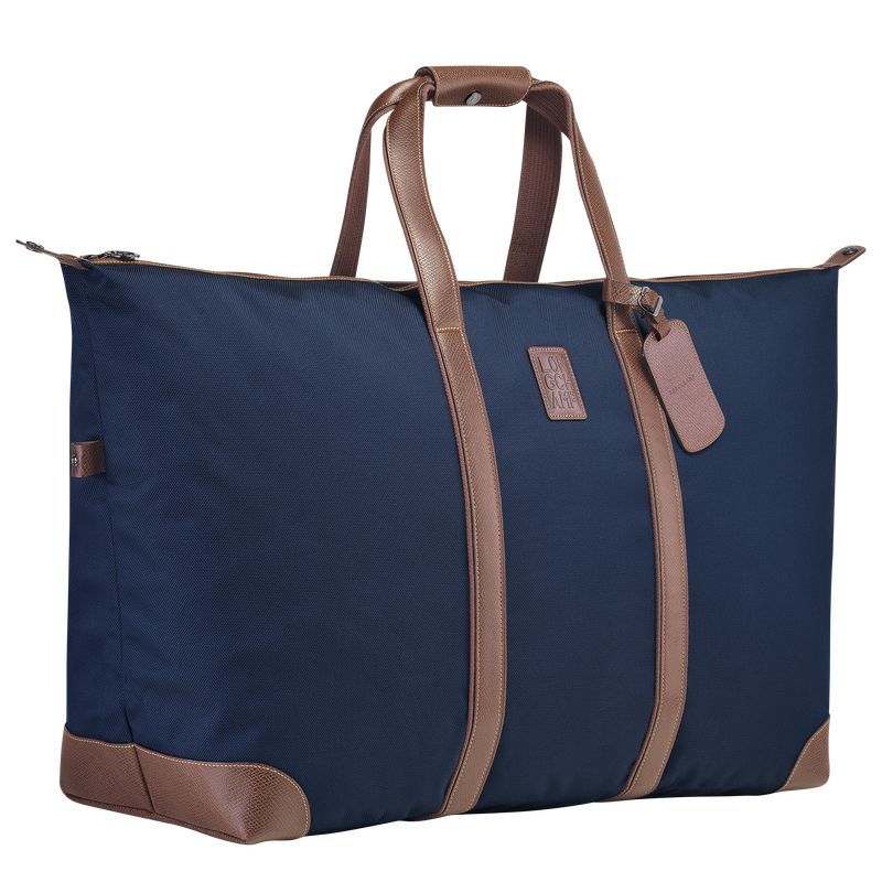 Longchamp Boxford L Recycled canvas Reiseveske Herre Blå | NOUZ7235