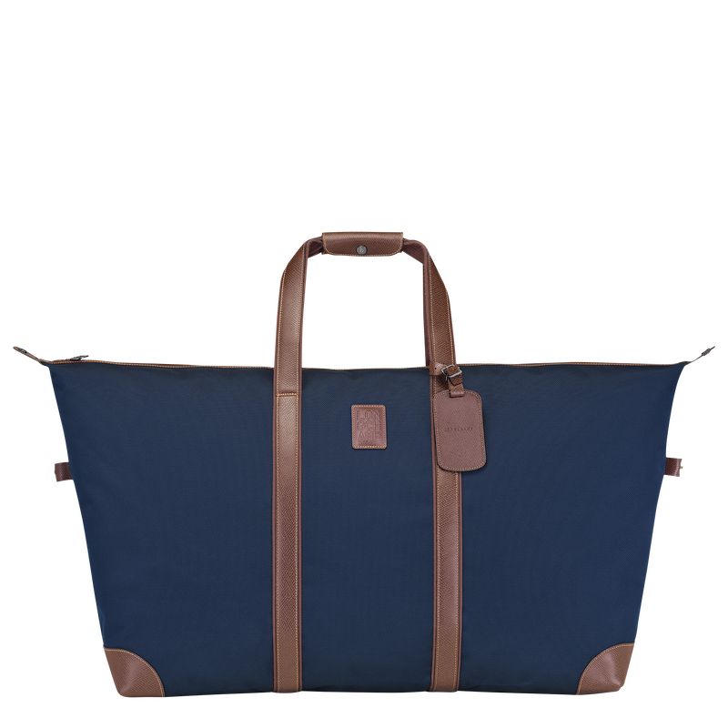 Longchamp Boxford L Recycled canvas Reiseveske Herre Blå | NOUZ7235