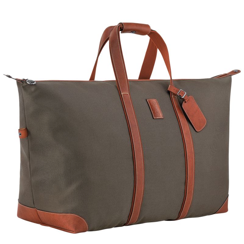 Longchamp Boxford L Recycled canvas Reiseveske Herre Brune | NOYX7234