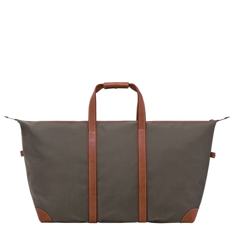 Longchamp Boxford L Recycled canvas Reiseveske Herre Brune | NOYX7234