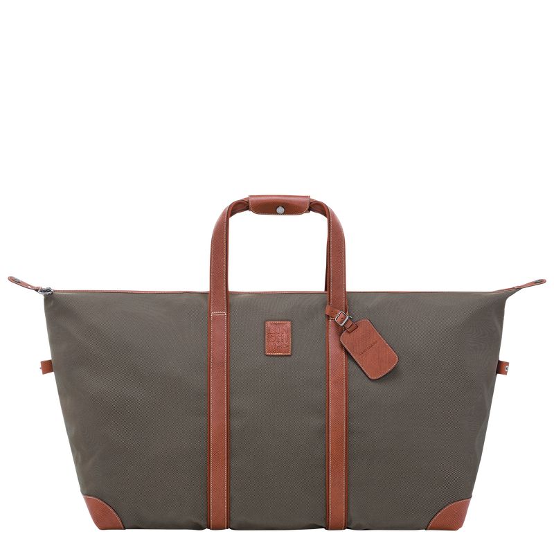 Longchamp Boxford L Recycled canvas Reiseveske Herre Brune | NOYX7234