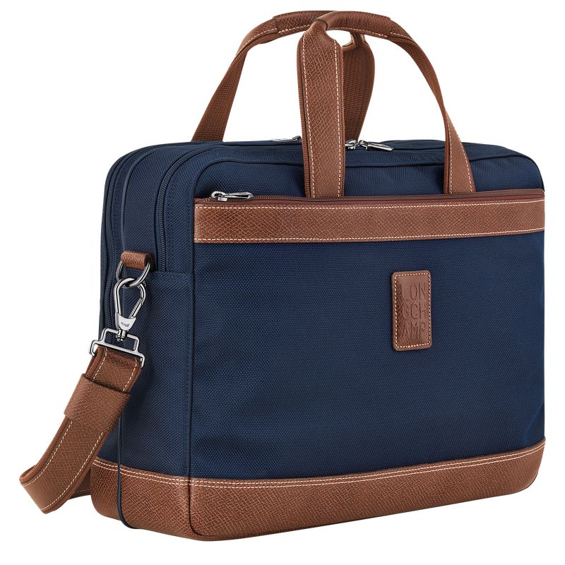 Longchamp Boxford L Recycled canvas Stresskoffert Herre Blå | NOTC7640