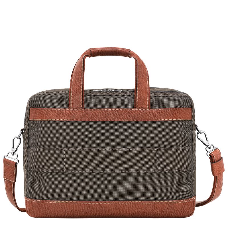 Longchamp Boxford L Recycled canvas Stresskoffert Herre Brune | NOYX7639