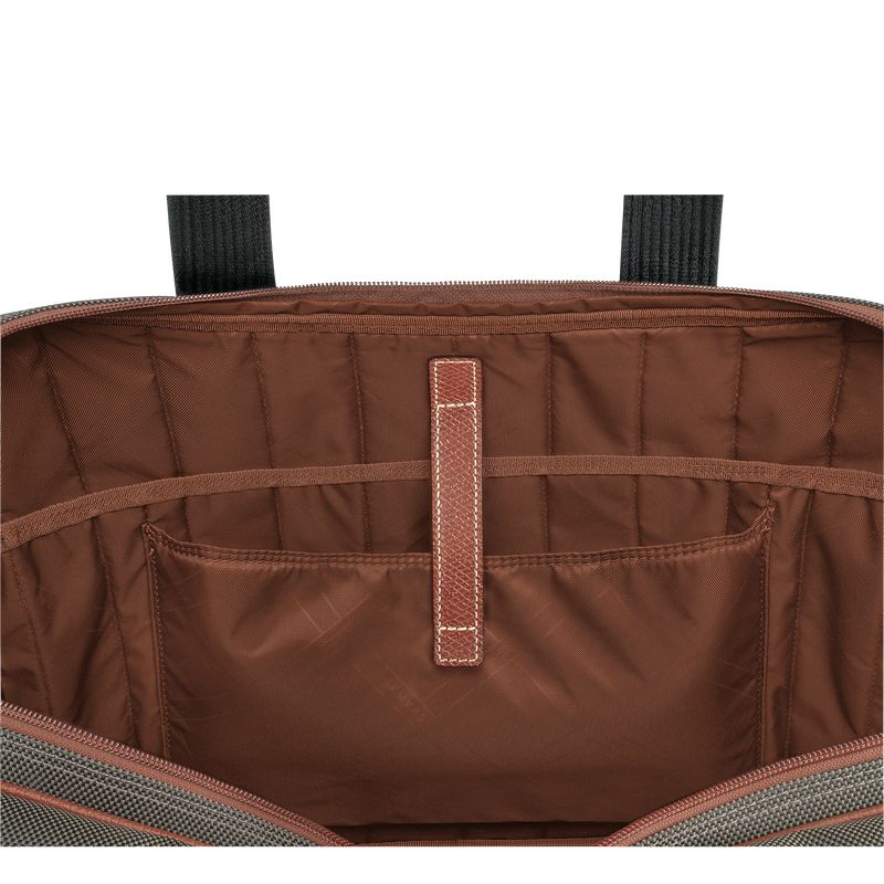 Longchamp Boxford L Recycled canvas Stresskoffert Herre Brune | NOYX7639