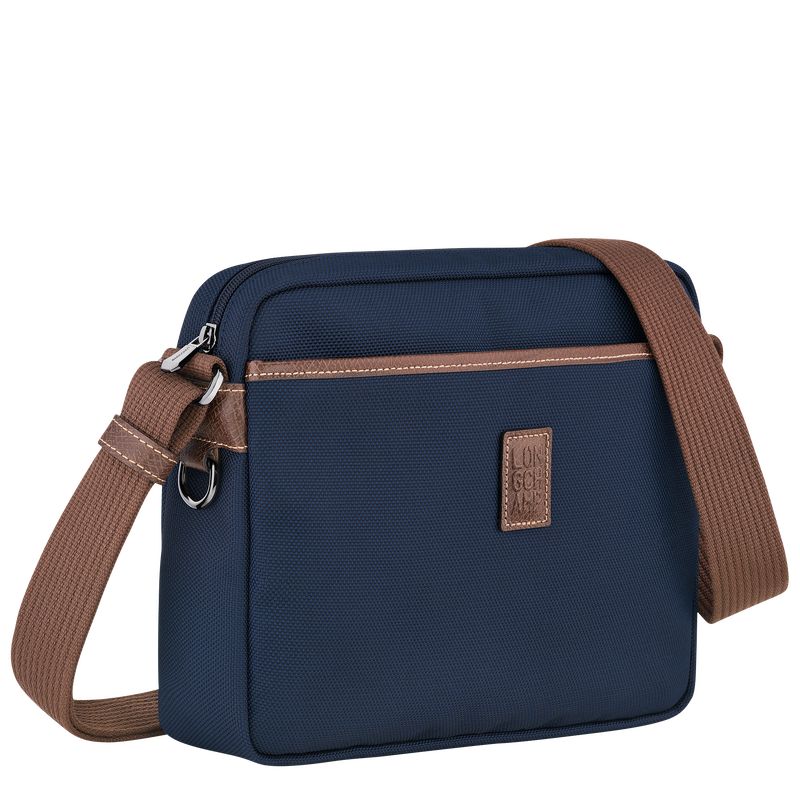 Longchamp Boxford M Camera Recycled canvas Crossbody Veske Herre Blå | NOEB7595