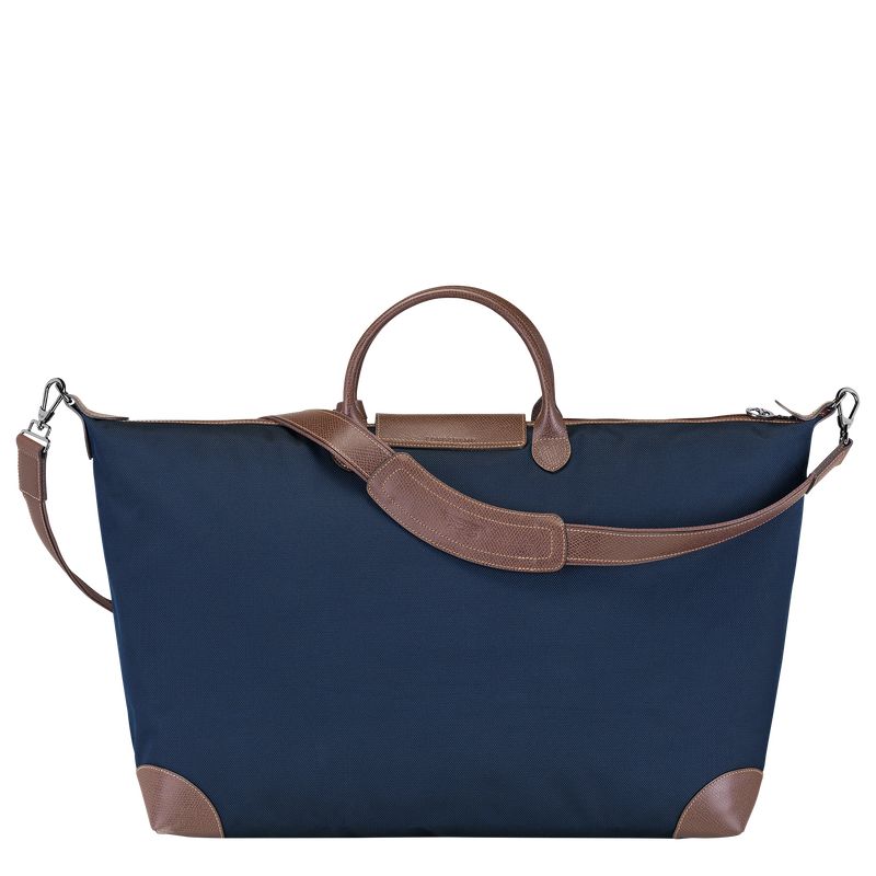 Longchamp Boxford M Recycled canvas Reiseveske Herre Blå | NOPJ7238