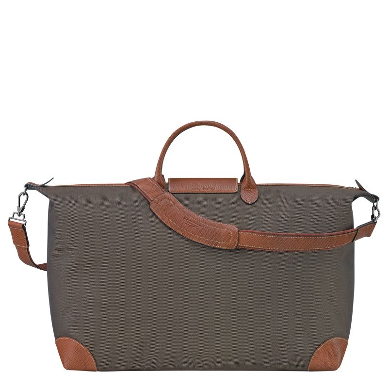 Longchamp Boxford M Recycled canvas Reiseveske Herre Brune | NOOK7237