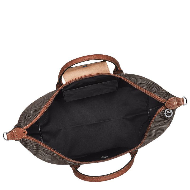 Longchamp Boxford M Recycled canvas Reiseveske Herre Brune | NOOK7237