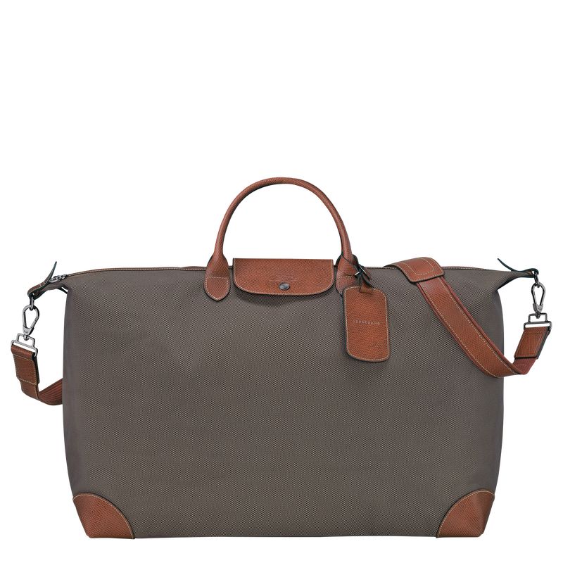 Longchamp Boxford M Recycled canvas Reiseveske Herre Brune | NOOK7237