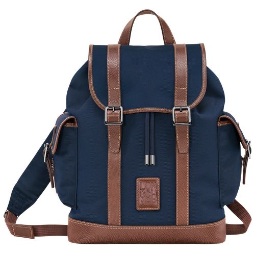 Longchamp Boxford Recycled canvas Ryggsekker Herre Blå | NOYX7546