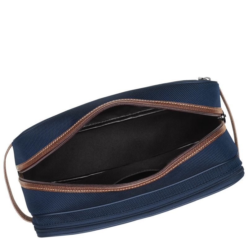 Longchamp Boxford Recycled canvas Toalettposer Dame Blå | NOYX8211