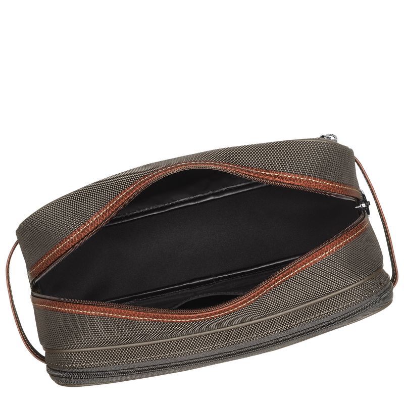 Longchamp Boxford Recycled canvas Toalettposer Dame Brune | NOUZ8210