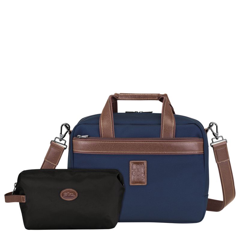 Longchamp Boxford S Recycled canvas Reiseveske Herre Blå | NODF7241