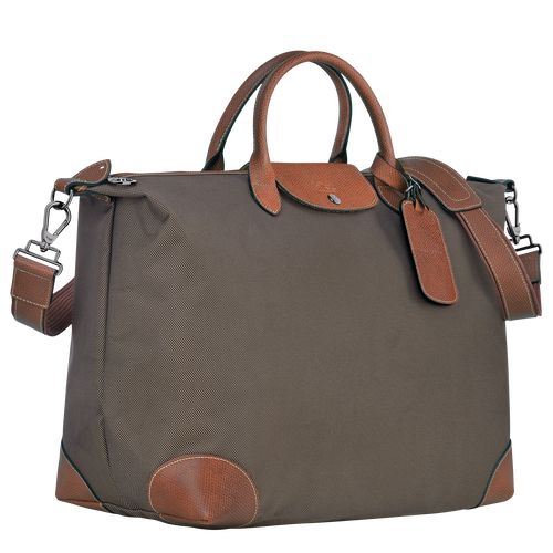 Longchamp Boxford S Recycled canvas Reiseveske Herre Brune | NOOK7220