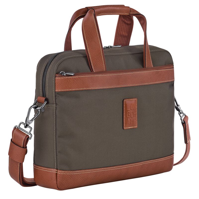 Longchamp Boxford S Recycled canvas Stresskoffert Herre Brune | NOOK7636