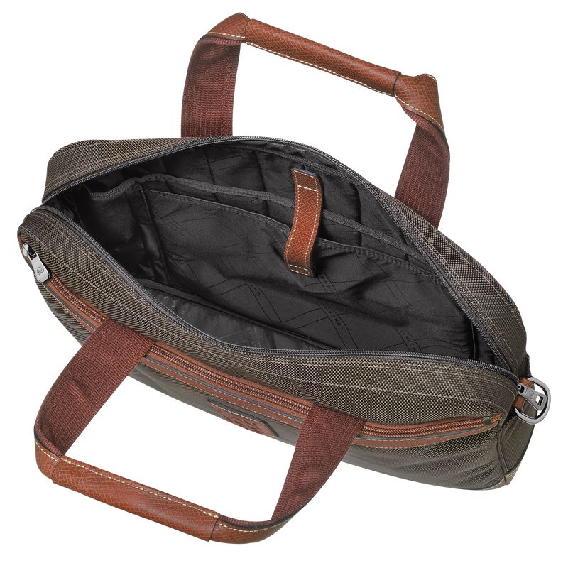 Longchamp Boxford S Recycled canvas Stresskoffert Herre Brune | NOOK7636