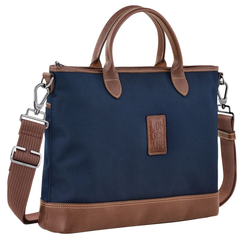 Longchamp Boxford S Recycled canvas Stresskoffert Herre Blå | NOAH7634