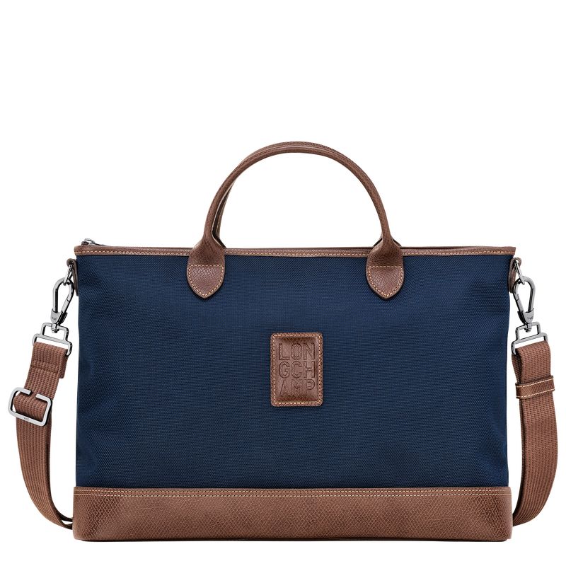 Longchamp Boxford S Recycled canvas Stresskoffert Herre Blå | NOAH7634