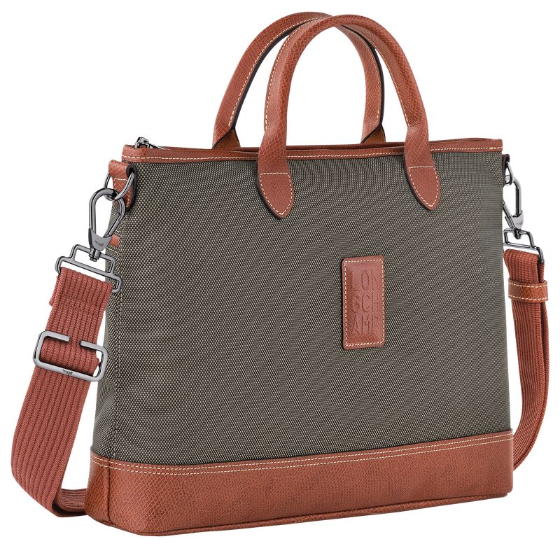 Longchamp Boxford S Recycled canvas Stresskoffert Herre Brune | NOSG7633