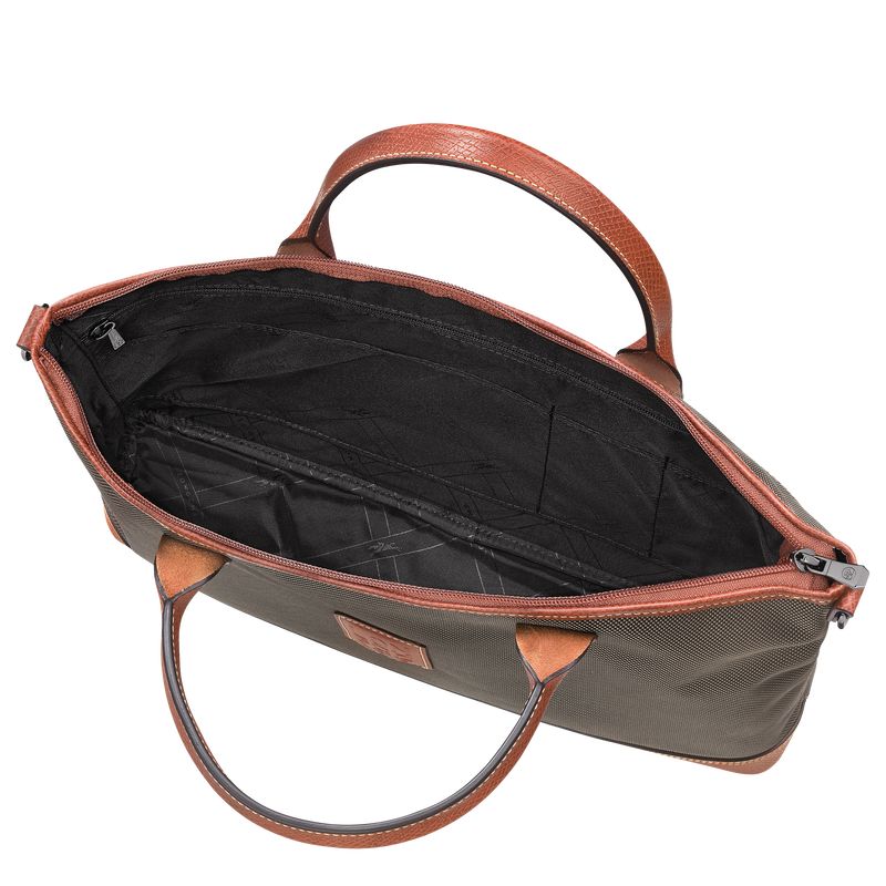 Longchamp Boxford S Recycled canvas Stresskoffert Herre Brune | NOSG7633