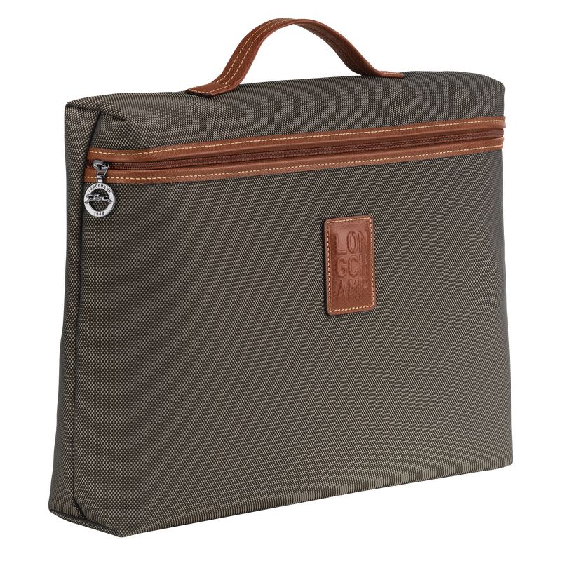 Longchamp Boxford S Recycled canvas Stresskoffert Herre Brune | NONW7617