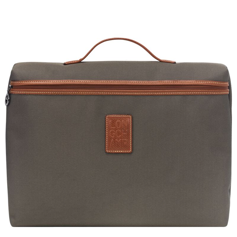 Longchamp Boxford S Recycled canvas Stresskoffert Herre Brune | NONW7617