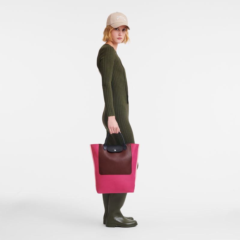 Longchamp Cabas M Tote Canvas Håndveske Herre Magenta | NOSG7477