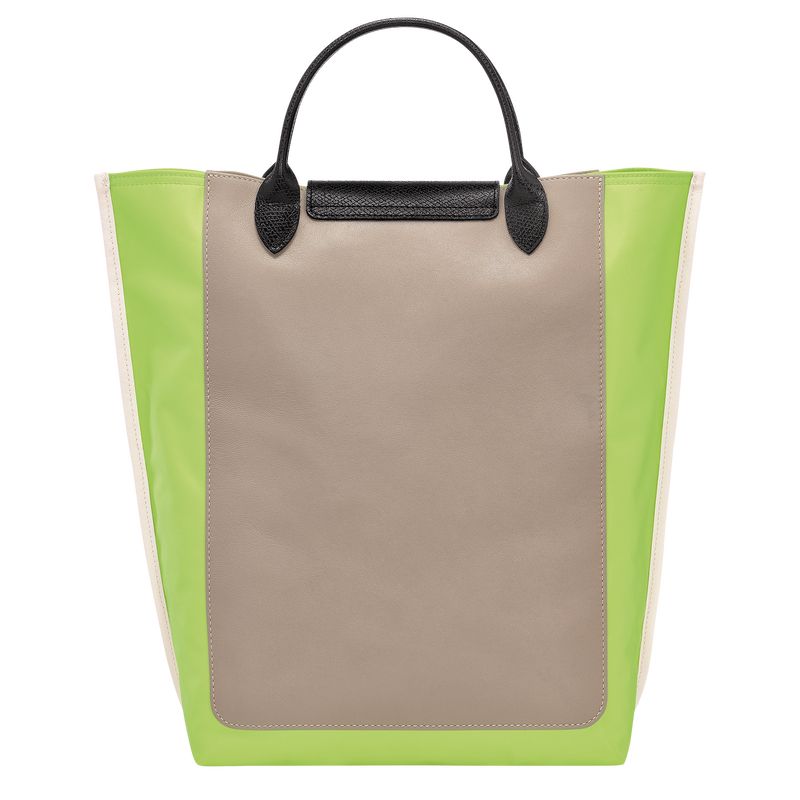 Longchamp Cabas M Tote Canvas Håndveske Herre Grønn Lyse | NOGS7474