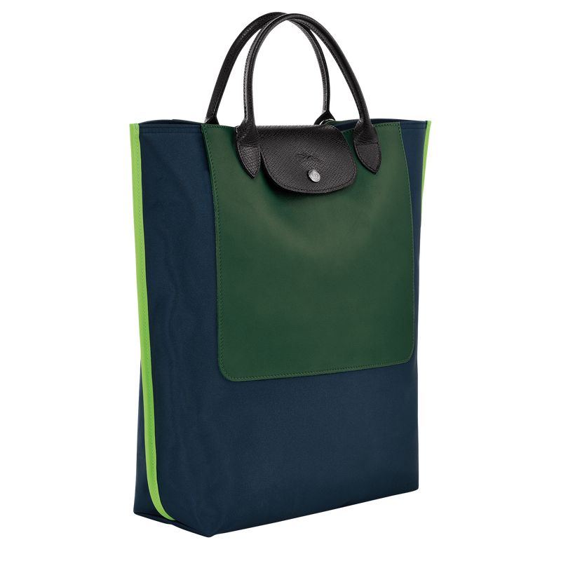 Longchamp Cabas M Tote Canvas Håndveske Herre Marineblå | NOJP7472