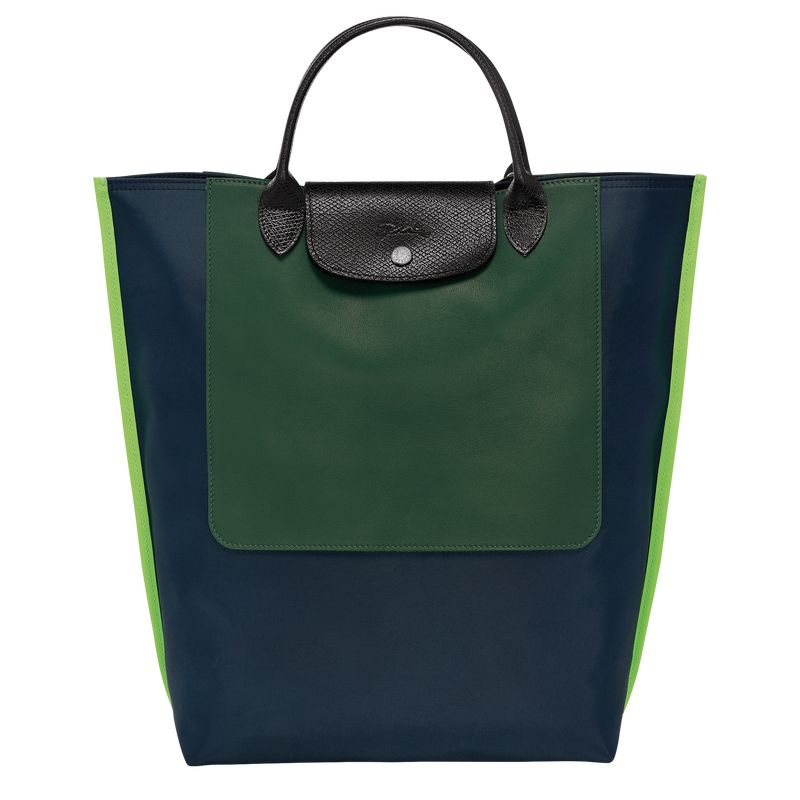 Longchamp Cabas M Tote Canvas Håndveske Herre Marineblå | NOJP7472