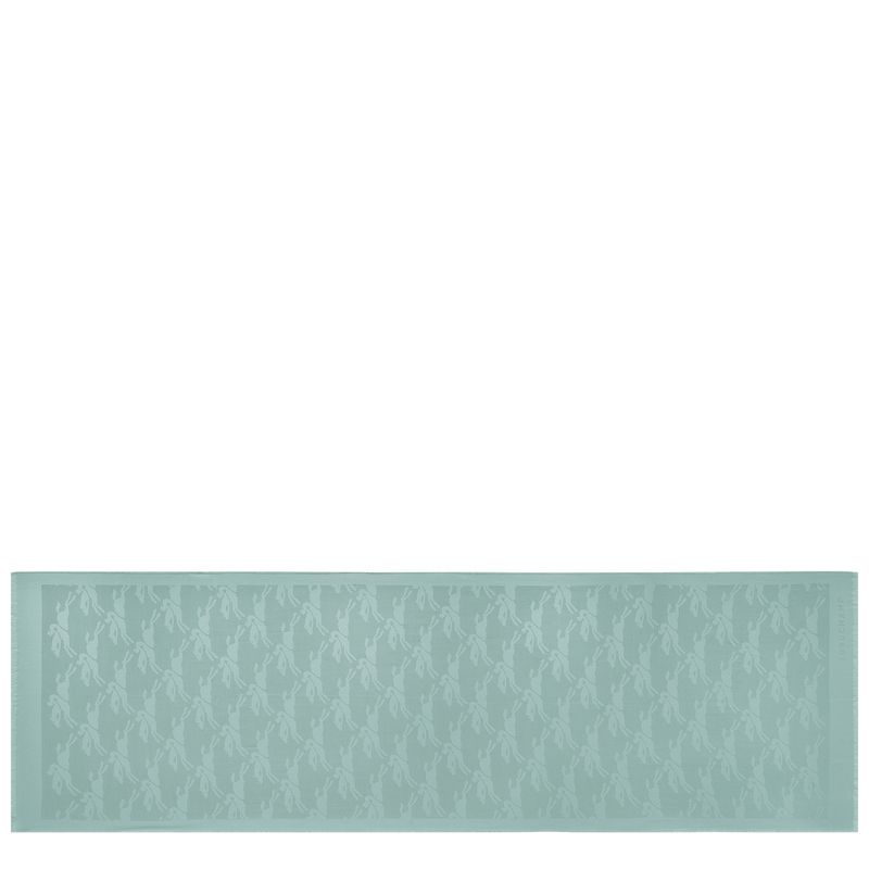 Longchamp Chevaux jacquard Wool Stoles Dame Celadon | NOVR8083