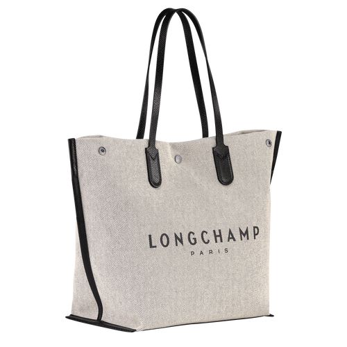 Longchamp Essential L Tote Canvas Skulderveske Dame Ecru | NOAH8830