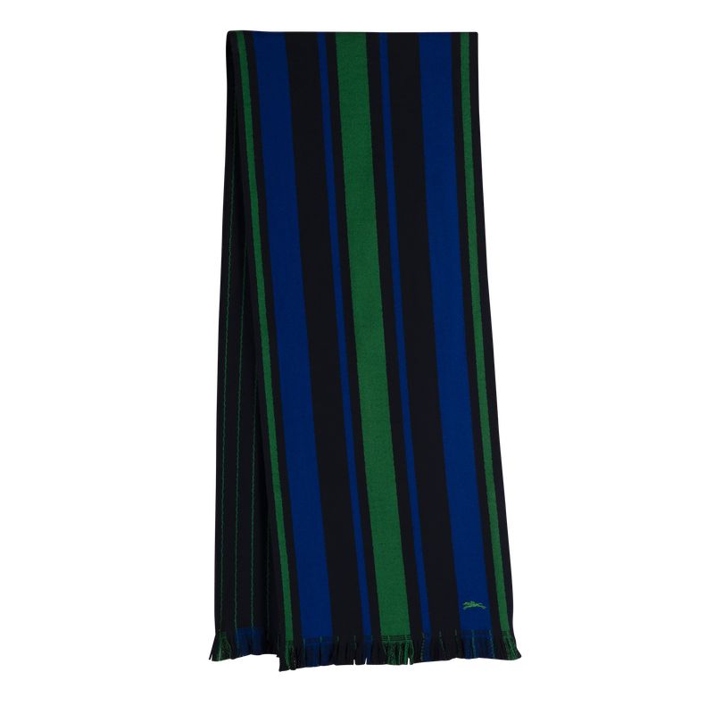 Longchamp Essential University Scarf Wool Stoles Dame Marineblå | NOUZ8067